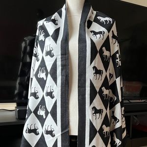 Women New Horse jacquard women's scarf warm shawl artificial cashmere scarf